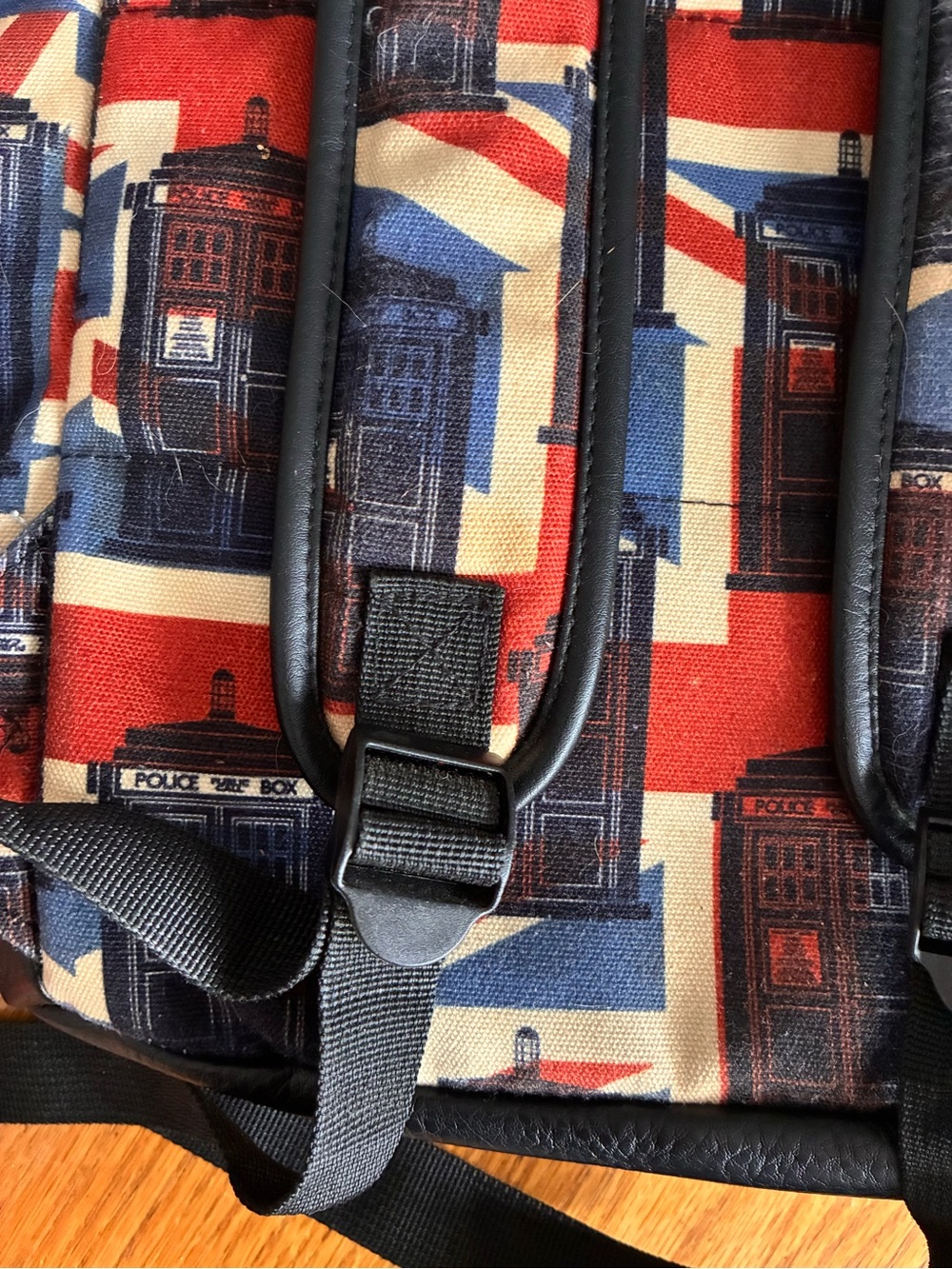 BBC Dr. Who Union Jack Pattern Drawstring Backpack - Picture 10 of 11
